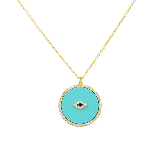 Turquoise Coin Necklace