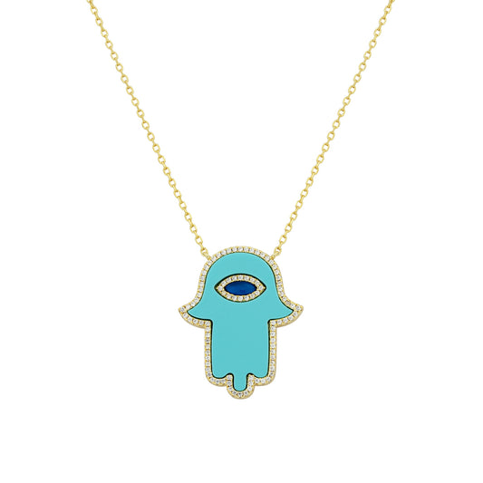Turquoise Hamsa Necklace