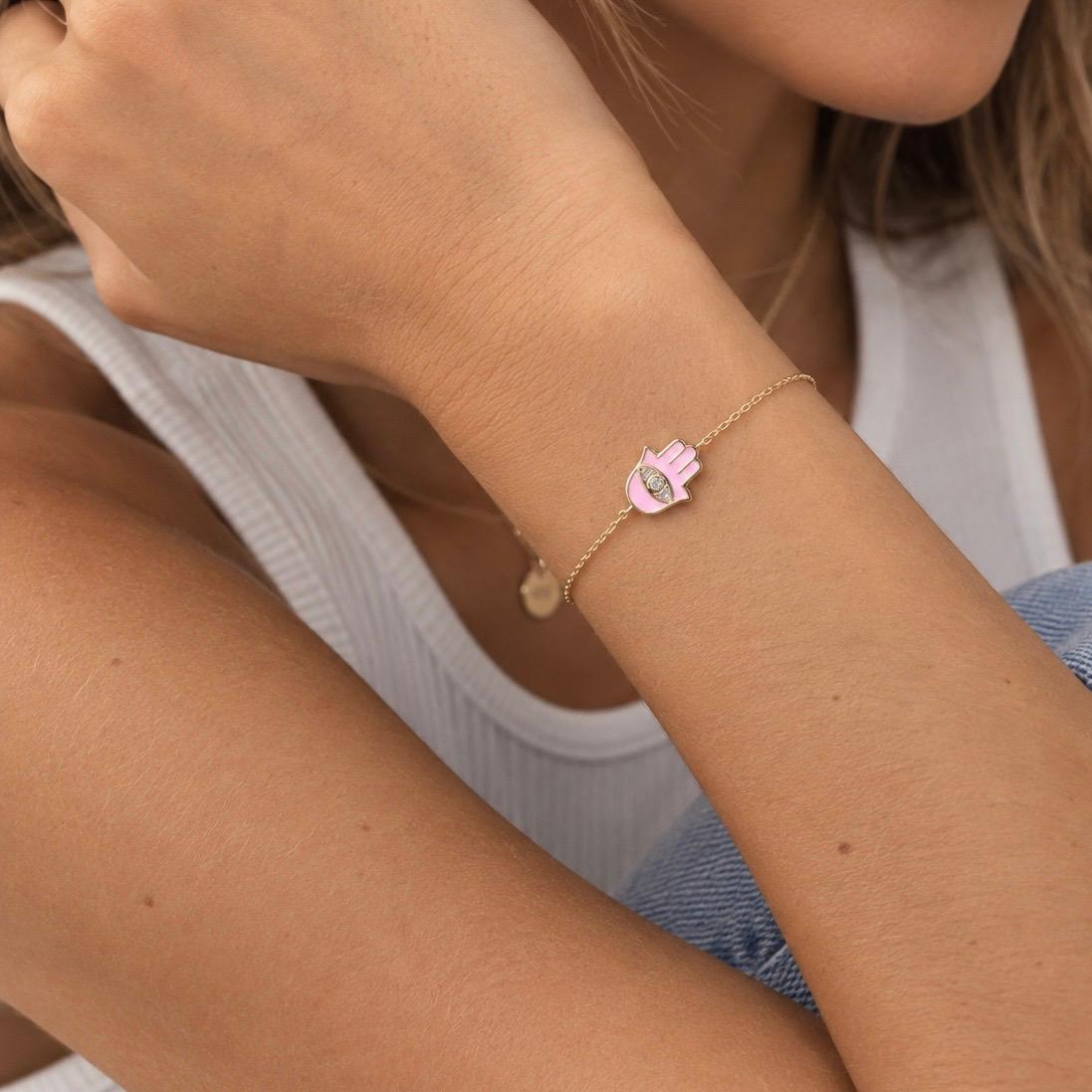 Hamsa Enamel Bracelet