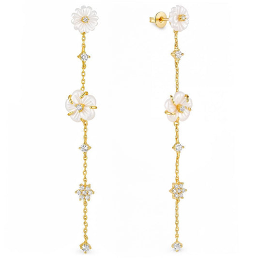 Celine Chain Flower Earrings
