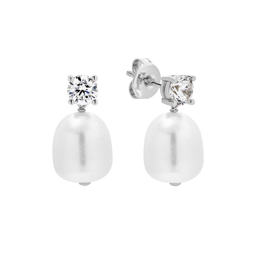 Stud and Drop Pearl Earrings